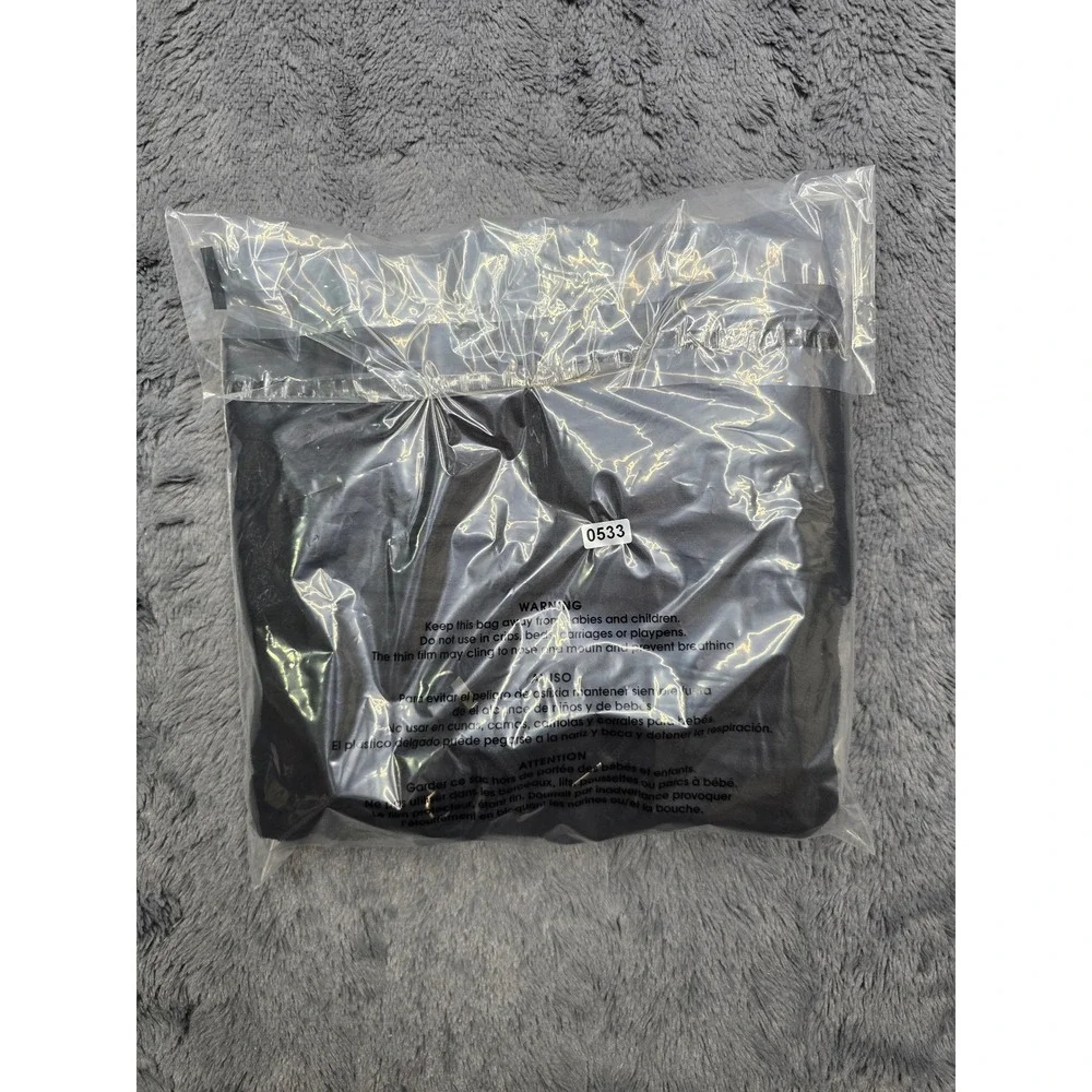 American Essentials Luxury Men Black Fleece Lounge Pants Drawstring Wide Leg M